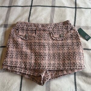 Chic Pink Tweed Women Skort